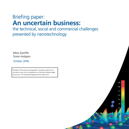 Briefing paper: An uncertain business: the technical, social and commercial challenges presented by nanotechnology