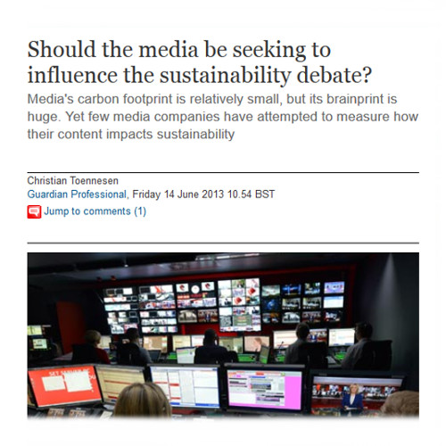 Should the media be seeking to influence the sustainability debate?